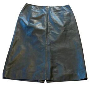 Victor Alfaro Leather Skirt Womens Designer Lined Size 44" Made In Italy